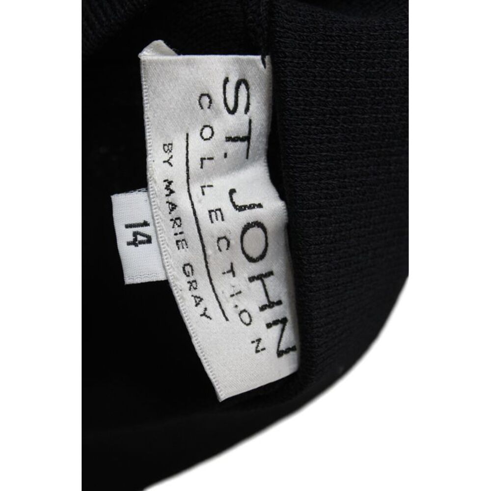 St. John Collection By Marie Gray Women Dress Pants Black Cotton Size 14 - Picture 4 of 5